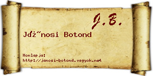 Jánosi Botond névjegykártya